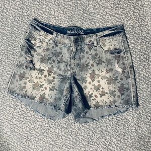 Maurices Women’s Floral Cut Off Denim Shorts